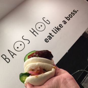 Baos Hog - 12.28.17 tried to be aesthetic with sign featuring braised pork belly + duck bao - Chinese Near Me - Garden Grove, California