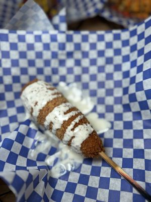 Two Hands Corn Dogs by null