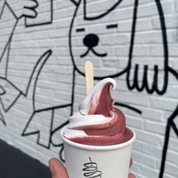 a hand holding a cup of ice cream