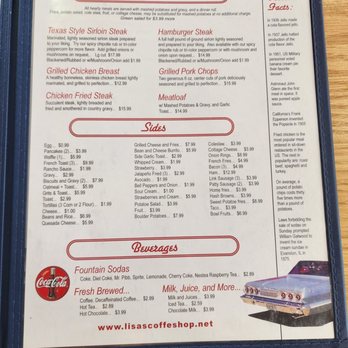 Lisa's Coffee Shop - Menu - Breakfast & Brunch Near Me - Covina, California Lisa's Coffee Shop - Menu - Breakfast & Brunch Near Me - Covina, California