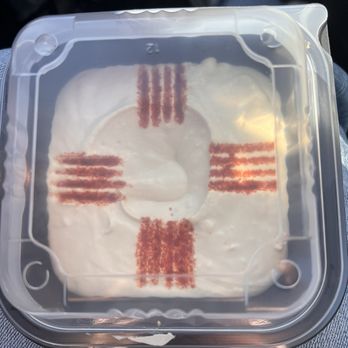 Oasis Mediterranean restaurant - Hummus with Zia symbol on top - Mediterranean Near Me - Gallup, New Mexico Oasis Mediterranean restaurant - Hummus with Zia symbol on top - Mediterranean Near Me - Gallup, New Mexico