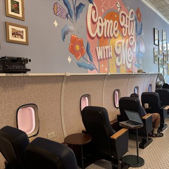 Paper Plane Coffee - Airline seating w outlets at every seat - Coffee Roasteries Near Me - Montclair, New Jersey Paper Plane Coffee - Airline seating w outlets at every seat - Coffee Roasteries Near Me - Montclair, New Jersey