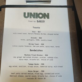 Union - Menu for Lunch/brunch - Asian Fusion Near Me - Long Beach, California Union - Menu for Lunch/brunch - Asian Fusion Near Me - Long Beach, California