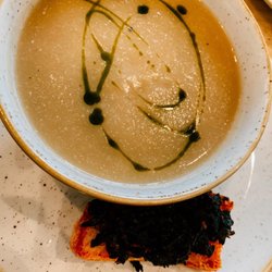 The Glynne Arms - Roasted Celeriac Soup with mushroom on toast