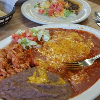 Cafe 66 - Red enchilada plate and a taco. - Mexican Near Me - Albuquerque, New Mexico