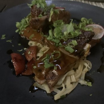 Peppervine - THAI SPARE RIBS  warm glass noodles, tamari glaze, roasted hakurei turnips, ginger bbq - New American Near Me - Charlotte, North Carolina