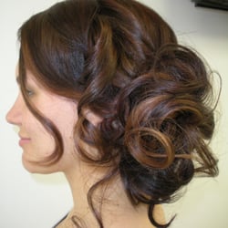A Lake Tahoe bridesmaid had this soft, romantic updo, perfect for a Lake Tahoe wedding!