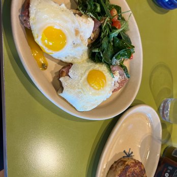 Snooze, an A.M. Eatery - Burrata and prosciutto toast with a side of hash browns - Breakfast & Brunch Near Me - Westminster, Colorado