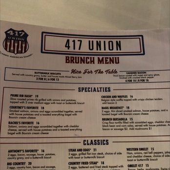 417 Union - Menu - Breakfast & Brunch Near Me - Nashville, Tennessee