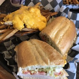 Turkey sub and cheese fries Turkey sub and cheese fries