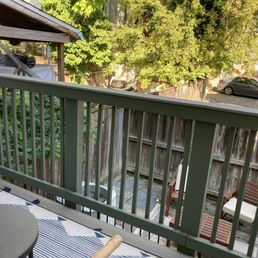 Railings painted green