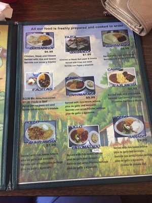 Menu photo 7 La Bendicion Pupuseria Salvadorena Dalton, GA