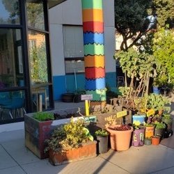 Sheridan Elementary School - There's plants and lots of colors. A nice place to hang out.