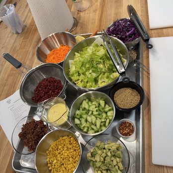 Twisted Fork Culinary Classroom - Ingredients all set up! - Cooking Classes Near Me - Panama City, Florida Twisted Fork Culinary Classroom - Ingredients all set up! - Cooking Classes Near Me - Panama City, Florida