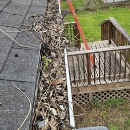 Gutter before cleaning Gutter before cleaning