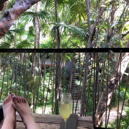 On our balcony in our jungle suite On our balcony in our jungle suite