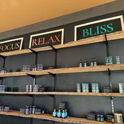 Fat Flower - Fat Flower store interior view of cannabinoid products for sale CBD, CBG and CBDV
