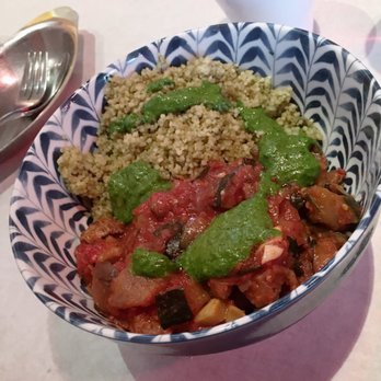 Z Bistro - The VEGAN BOWL had couscous and ratatouille topped with basil purée. Simply incredible. The best vegetarian dish I've had in a while. - French Near Me - Carson City, Nevada Z Bistro - The VEGAN BOWL had couscous and ratatouille topped with basil purée. Simply incredible. The best vegetarian dish I've had in a while. - French Near Me - Carson City, Nevada