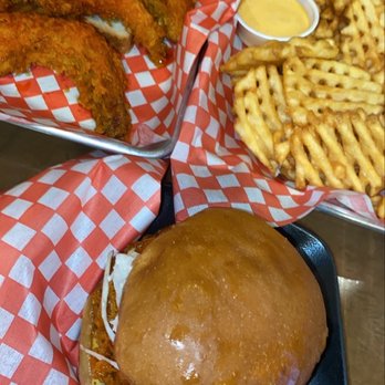Frying Pan - chicken sandwich, tenders, waffle fries - Korean Near Me - Vancouver, British Columbia Frying Pan - chicken sandwich, tenders, waffle fries - Korean Near Me - Vancouver, British Columbia