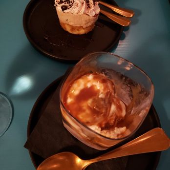 Snitches - TOP: Tiramisu BOTTOM:  Banana gelato with caramel - New American Near Me - Deadwood, South Dakota