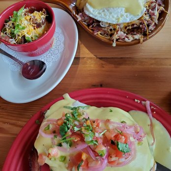 Duluth Grill - Enchilada benedict, cheesy grits, corned beef hash. - Breakfast & Brunch Near Me - Duluth, Minnesota