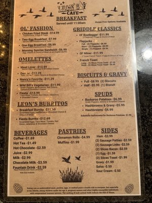 Menu photo 1 Leon's Cafe Idaho City, ID