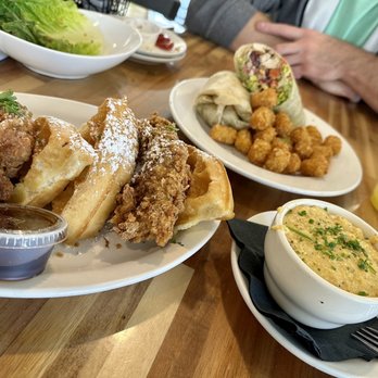 Redhead Bay Cafe - Chicken & Waffles, cheddar grits, & chicken wrap - New American Near Me - Virginia Beach, Virginia Redhead Bay Cafe - Chicken & Waffles, cheddar grits, & chicken wrap - New American Near Me - Virginia Beach, Virginia