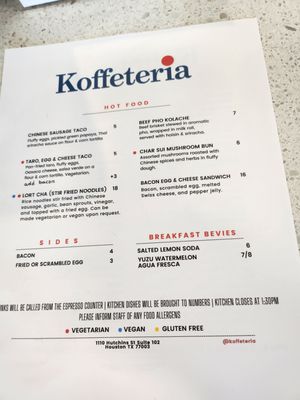 Menu photo 7 Koffeteria Houston, TX