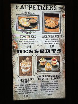 Menu photo 3 Three Broomsticks at Universal Studios Hollywood Universal City, CA Menu photo 3 Three Broomsticks at Universal Studios Hollywood Universal City, CA