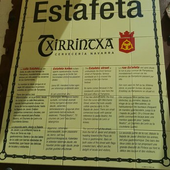 Txirrintxa - Insegna del locale con annessa storia della strada - Spanish Near Me - Pamplona, NA Txirrintxa - Insegna del locale con annessa storia della strada - Spanish Near Me - Pamplona, NA