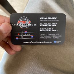Business card for Frank.
