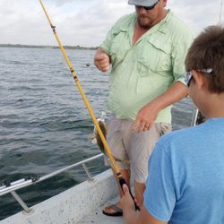 San Antonio Fishing Charters - Captain Travis giving a quick eduation lesson.