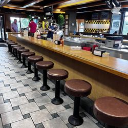 Stools, tables, and booths, oh my!