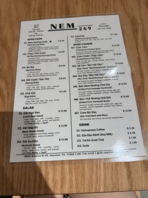 Menu photo 5 Nem 249 Houston, TX Menu photo 5 Nem 249 Houston, TX