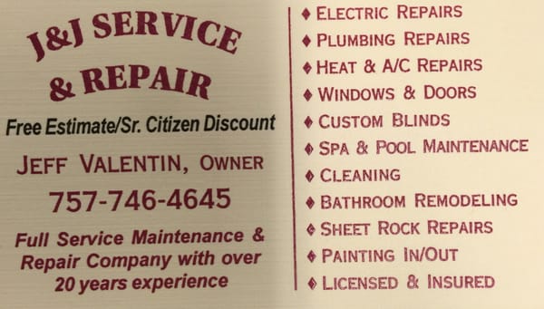 J & J Electrical Service & Repair Logo