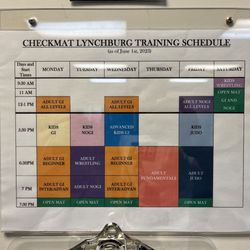 Checkmat Lynchburg Jiu Jitsu - Schedule