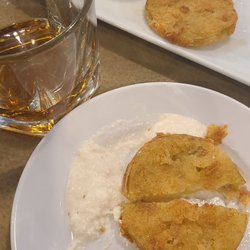 Bluegrass Sabor - Fried Green Tomatoes and Bookers Bourbon neat apps