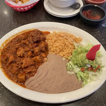 Casa Garcia's - Manor - Pork in Red Chile Sauce, Rice and Beans - Mexican Near Me - Manor, Texas Casa Garcia's - Manor - Pork in Red Chile Sauce, Rice and Beans - Mexican Near Me - Manor, Texas