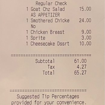 EE TO LEET KE Grill - The check. Ordered a side of chicken breast which is 6-9 slices of cooked chicken. Added to soup at home the next day. - American Near Me - Immokalee, Florida EE TO LEET KE Grill - The check. Ordered a side of chicken breast which is 6-9 slices of cooked chicken. Added to soup at home the next day. - American Near Me - Immokalee, Florida