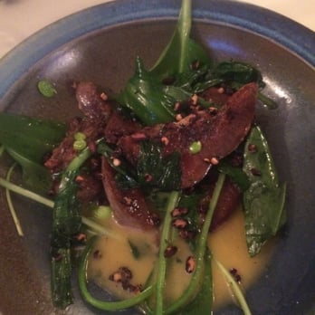 Au Passage - Langue d'agneau, fève, ail des ours. Lamb tongue. It was very rich in flavour. - Modern European Near Me - Paris, 75