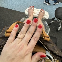 Basic pedi and manicure with gel