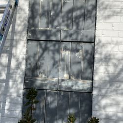 The Local Handyman Service. - Before and after. Outdoor shutters sanded, filled cracks and painted.