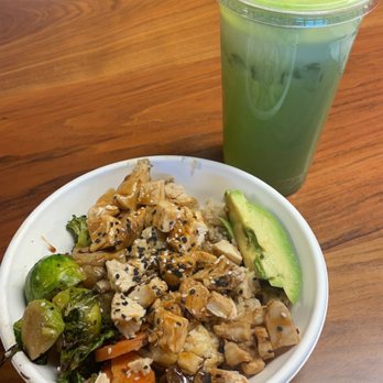 Original ChopShop - Chicken teriyaki bowl and power green juice - New American Near Me - Irving, Texas Original ChopShop - Chicken teriyaki bowl and power green juice - New American Near Me - Irving, Texas