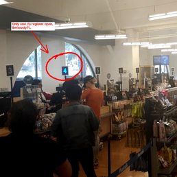 A constant INSUFFICIENT number of cash registers open. A constant INSUFFICIENT number of cash registers open.