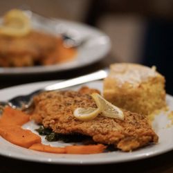 Fifteen26 - Cornbread, fish, and collard greens