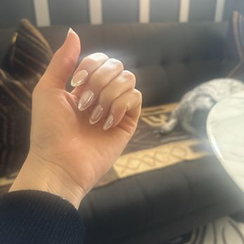 Twinkle Nails & Spa - Thin French tips with translucent chrome over - Nail Salons Near Me - San Diego, California Twinkle Nails & Spa - Thin French tips with translucent chrome over - Nail Salons Near Me - San Diego, California