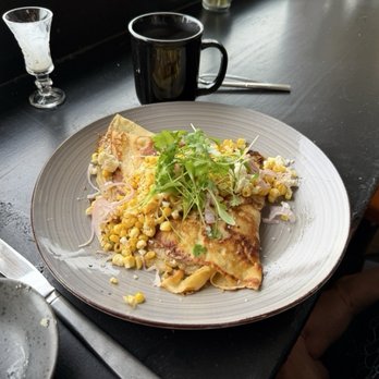 Martini Brunch - Daily special crêpe with sweet corn and cheddar on the inside. - Cocktail Bars Near Me - Mount Vernon, Washington Martini Brunch - Daily special crêpe with sweet corn and cheddar on the inside. - Cocktail Bars Near Me - Mount Vernon, Washington