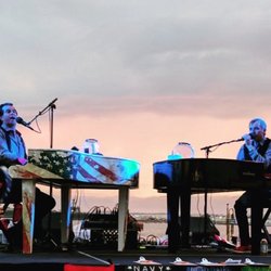 The Killer Dueling Pianos performing for the Wounded Warrior Project in San Diego.
