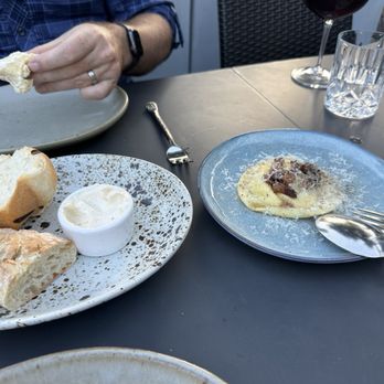 Roja Los Altos - Bread service with browned butter, carbonara ravioli - Modern European Near Me - Los Altos, California Roja Los Altos - Bread service with browned butter, carbonara ravioli - Modern European Near Me - Los Altos, California