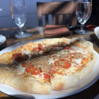 Richter Tavern - Richter pizza with pepperoni and sausage - Wine Bars Near Me - Boerne, Texas Richter Tavern - Richter pizza with pepperoni and sausage - Wine Bars Near Me - Boerne, Texas